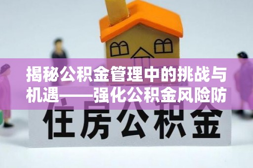吉州揭秘公积金管理中的挑战与机遇——强化公积金风险防控的多维策略