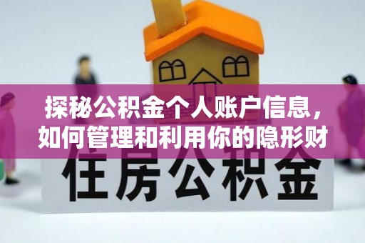 吉州探秘公积金个人账户信息，如何管理和利用你的隐形财富